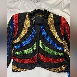 Silk sequined party jacket (vintage 80s )